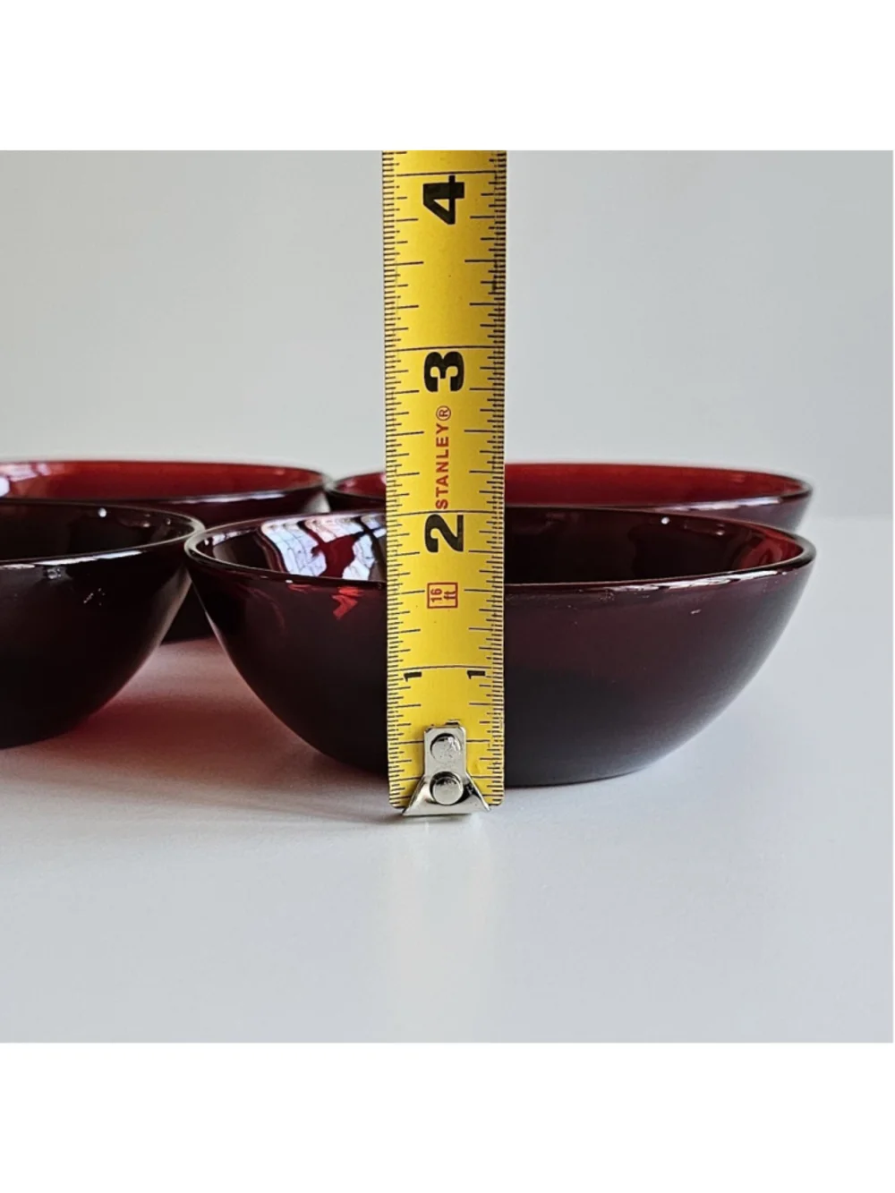 Vintage Anchor Hocking Ruby Red Glass Small Bowls – Set of 4 – 4.5